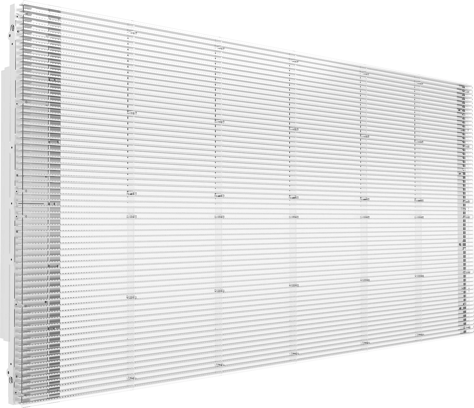 Dalle Vitra de 1 000 × 500 mm vue de trois quarts, barrettes LED horizontales ajourées