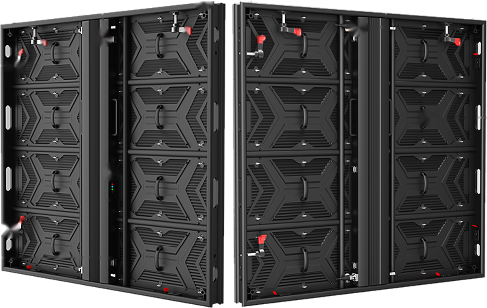 Dos de deux dalles Block assemblées, modules, colonne technique et organes de maintenance