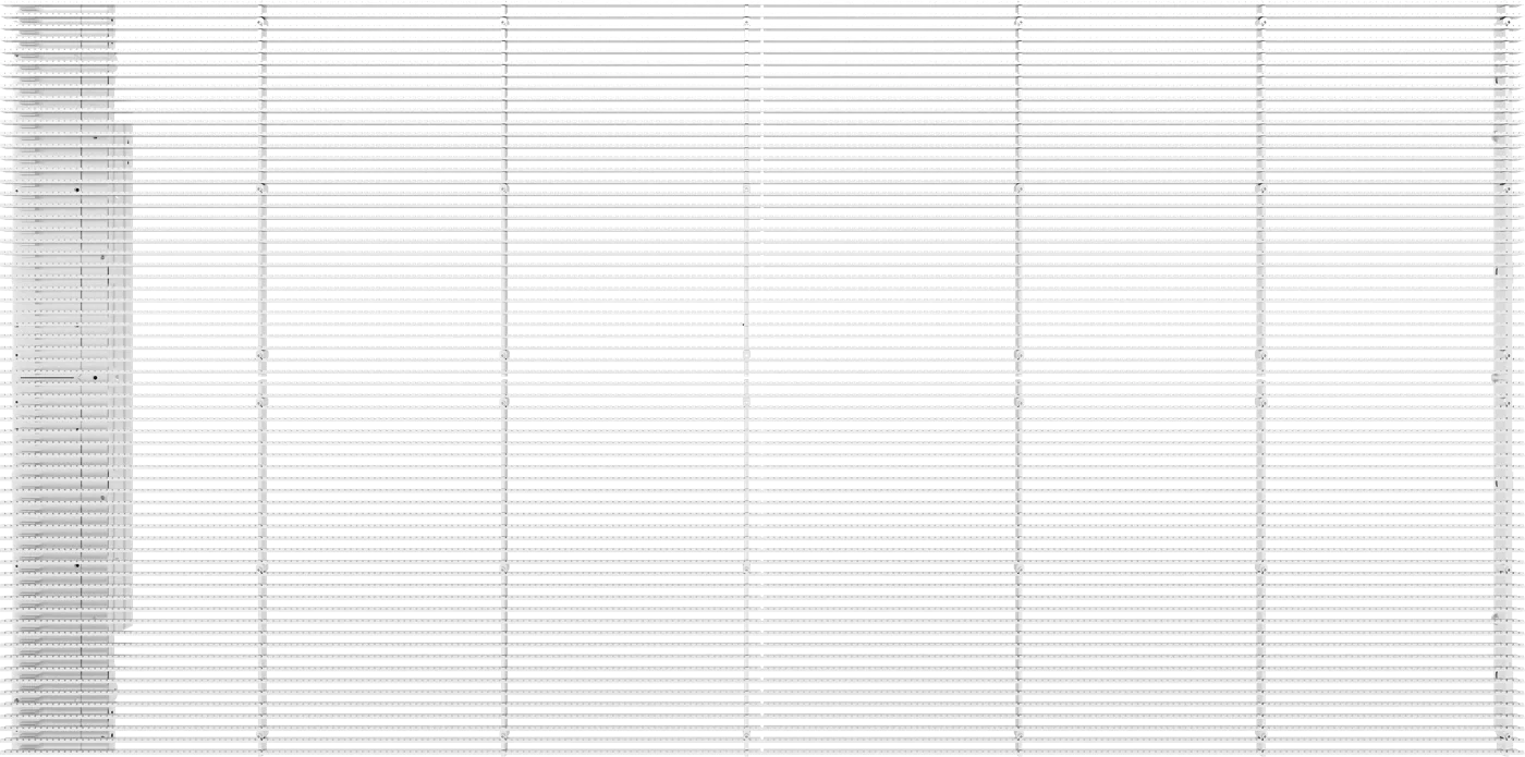 Dalle Vitra de 1 000 × 500 mm vue de face : barrettes horizontales, électronique regroupée sur le côté gauche